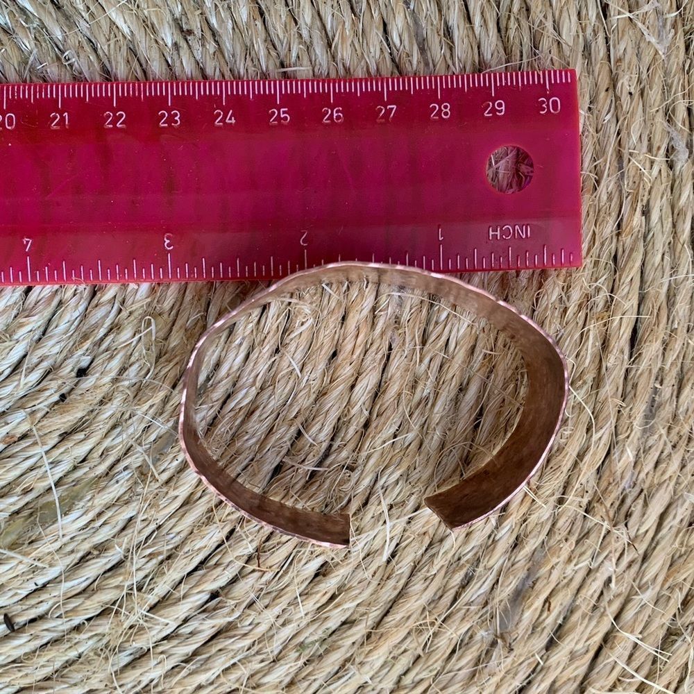 Copper Adjustable Bangle With Hammered Texture - image 4